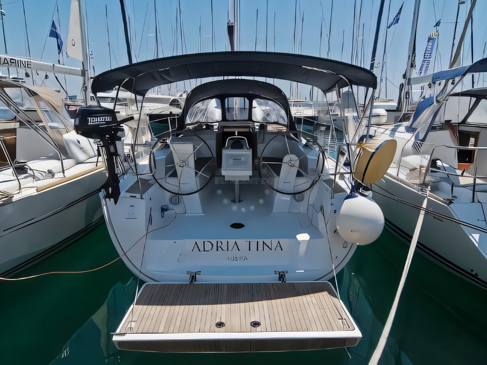 Exterior overview of Bavaria Cruiser 34 sail boat for charter from Split ACI Marina in the Split sailing area Croatia