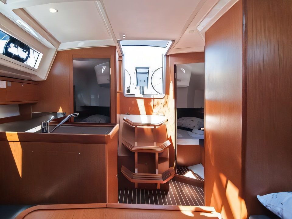 Interior of Bavaria Cruiser 34 sail boat with 3 cabins Croatia yacht charter