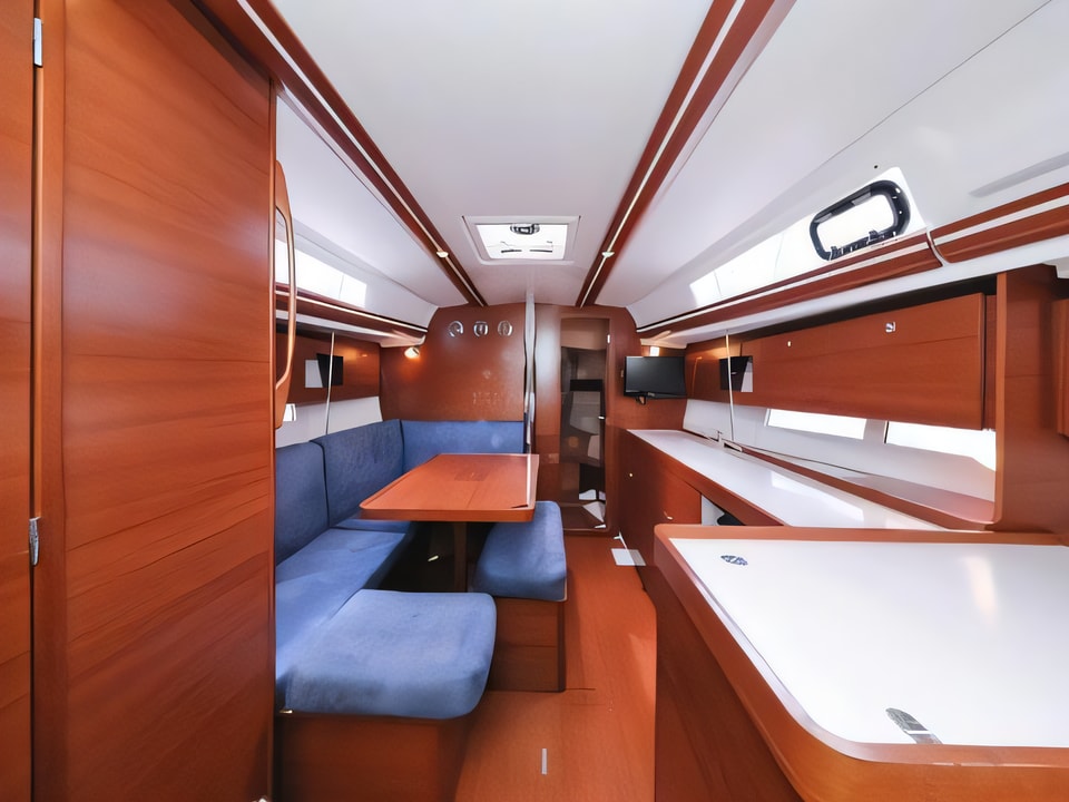 Interior of Dufour 380 sail boat with 2 cabins Croatia yacht charter