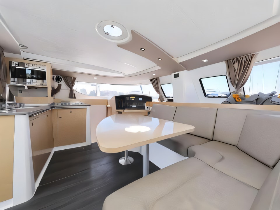Interior of Lipari 41 catamaran with 4 cabins Croatia yacht charter