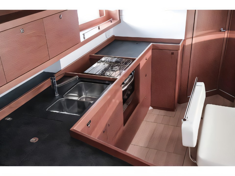 Interior of Oceanis 45 (4 cabs) sail boat with 4 cabins Croatia yacht charter