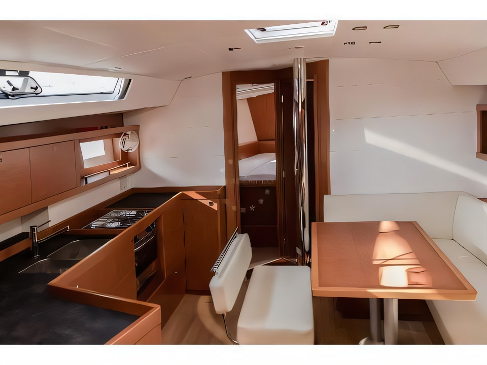 Interior of Oceanis 45 (4 cabs) sail boat with 4 cabins Croatia yacht charter