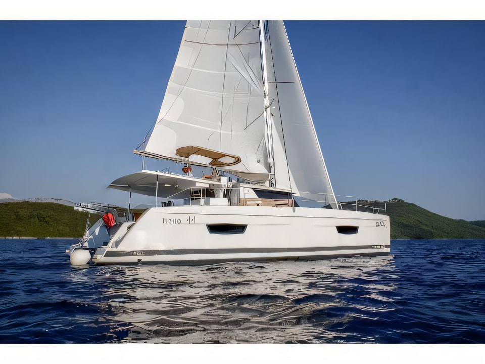 Helia 44 (4 cabs) catamaran for charter from Slano / ACI Marina Slano Dubrovnik / Montenegro sailing area Croatia