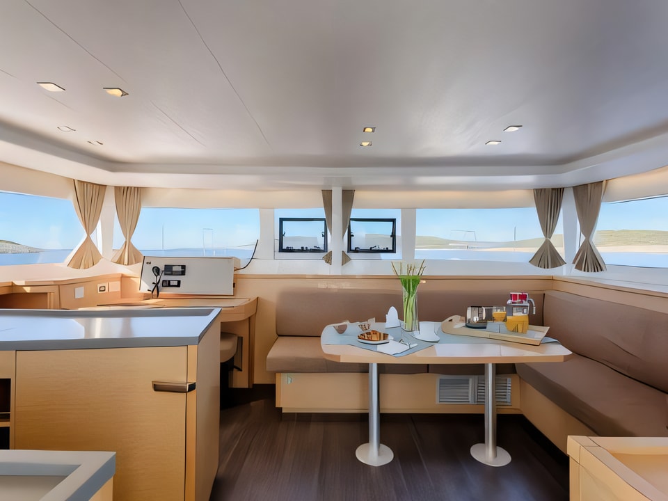 Interior of Lagoon 450 F Luxury catamaran with 6 cabins Croatia yacht charter