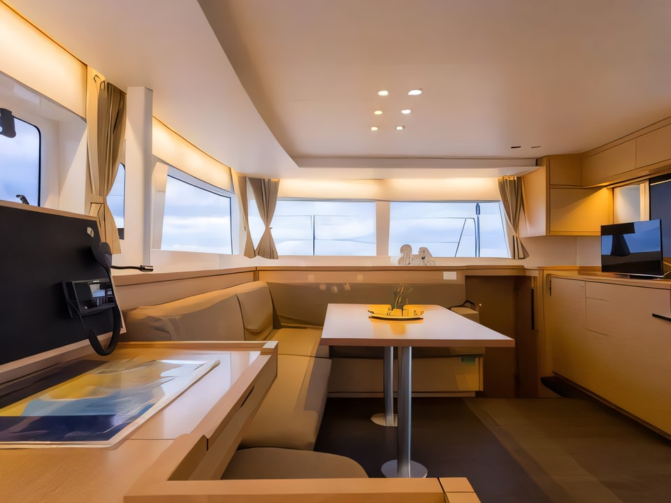 Interior of Lagoon 450 Luxury catamaran with 6 cabins Croatia yacht charter