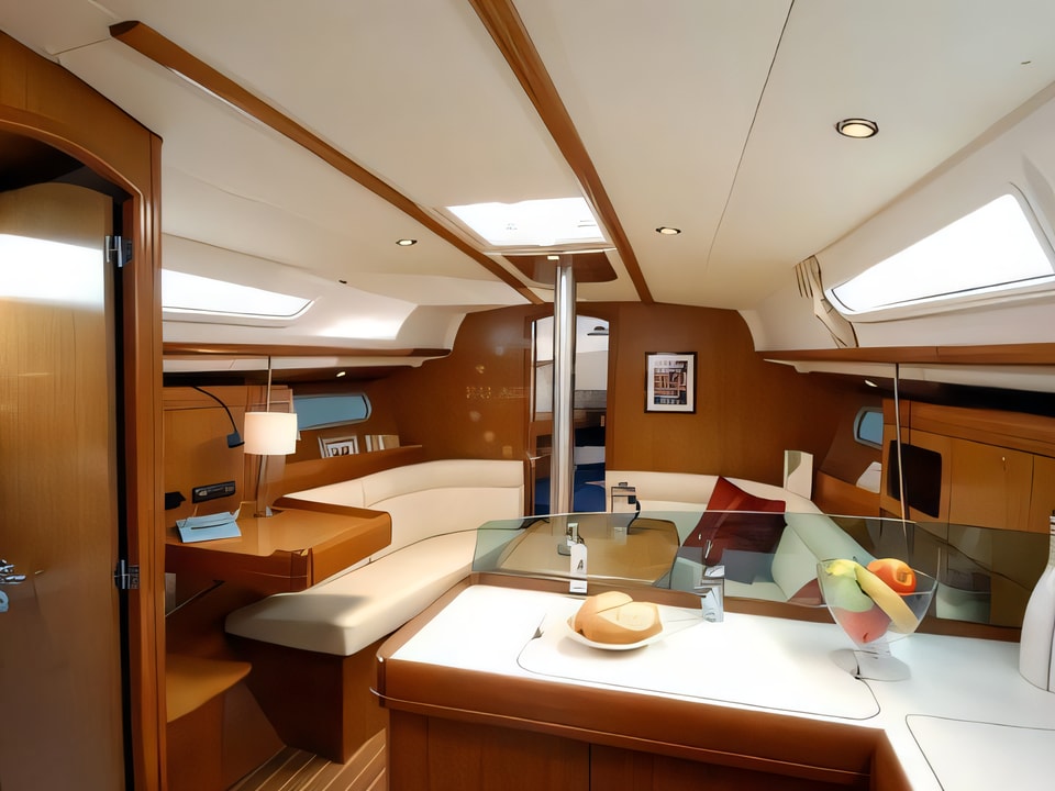 Interior of Sun Odyssey 36i sail boat with 3 cabins Croatia yacht charter