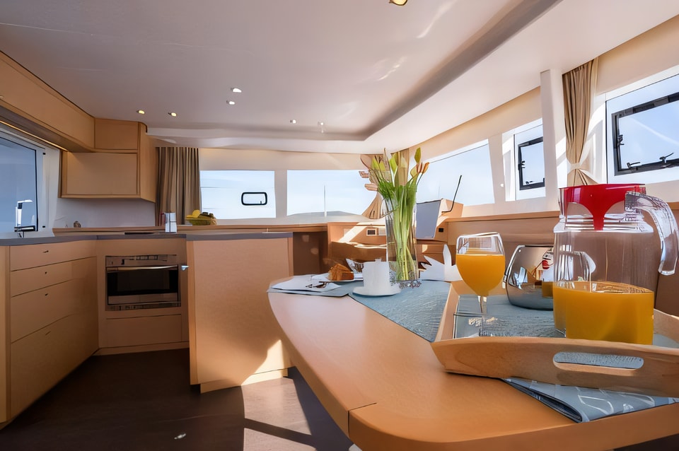Interior of Lagoon 450 F Luxury catamaran with 6 cabins Croatia yacht charter