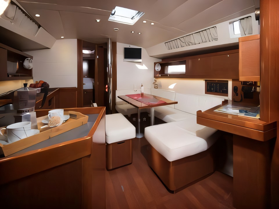 Interior of Oceanis 45 sail boat with 4 cabins Croatia yacht charter