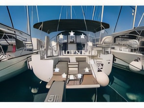 Exterior overview of Jeanneau 54 sail boat for charter from Kastela Gomilica Marina in the Split sailing area Croatia