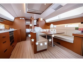 Layout of Jeanneau 54 sail boat with 5 cabins Croatia yacht charter