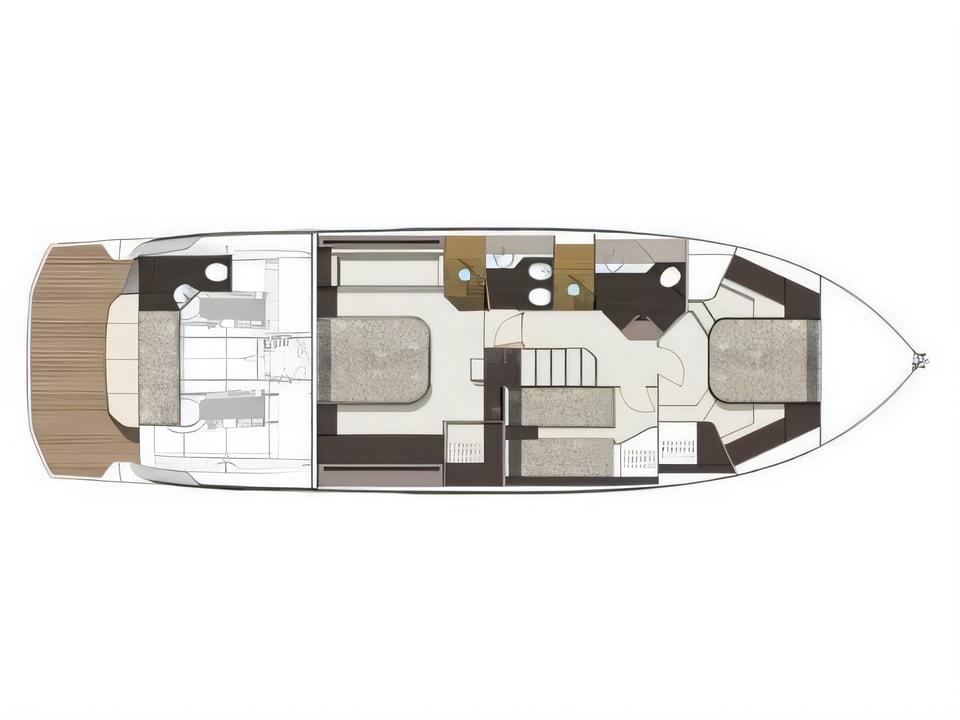 Cranchi E 52 F Evoluzione yacht layout 4 cabins Croatia charter
