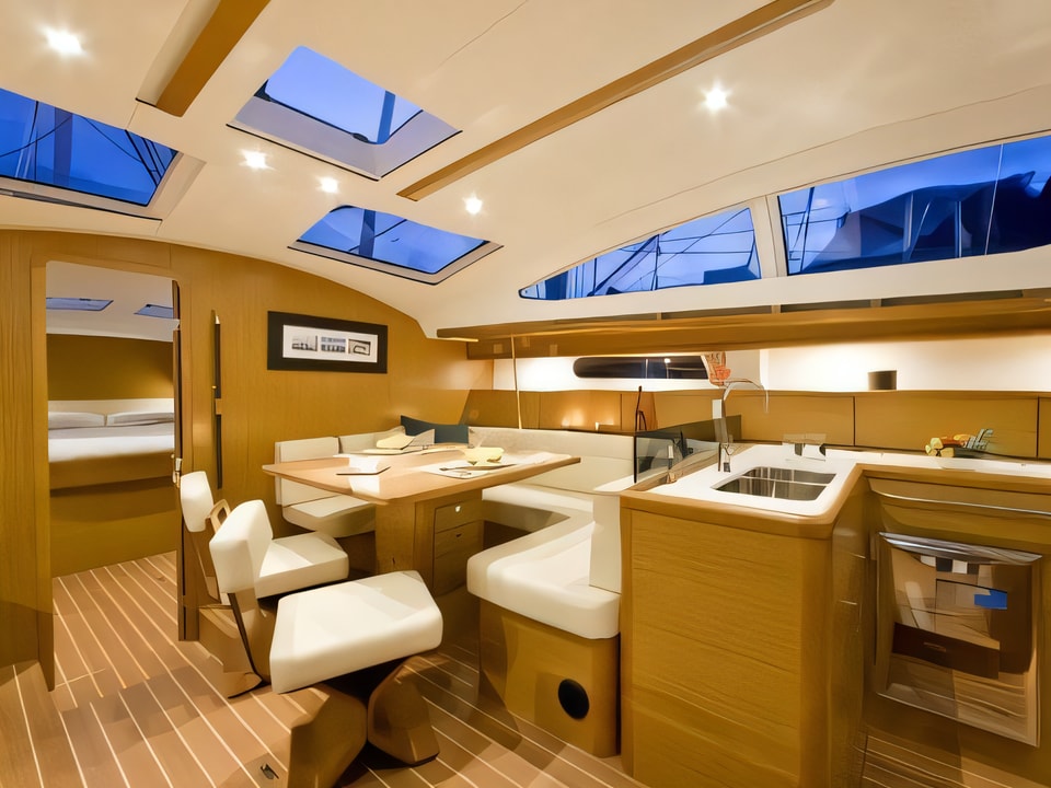 Interior of Sun Odyssey 50 DS sail boat with 4 cabins Croatia yacht charter
