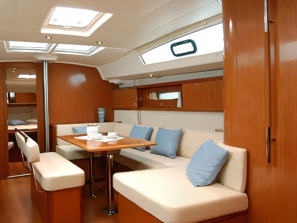Interior of Oceanis 43 sail boat with 4 cabins Croatia yacht charter