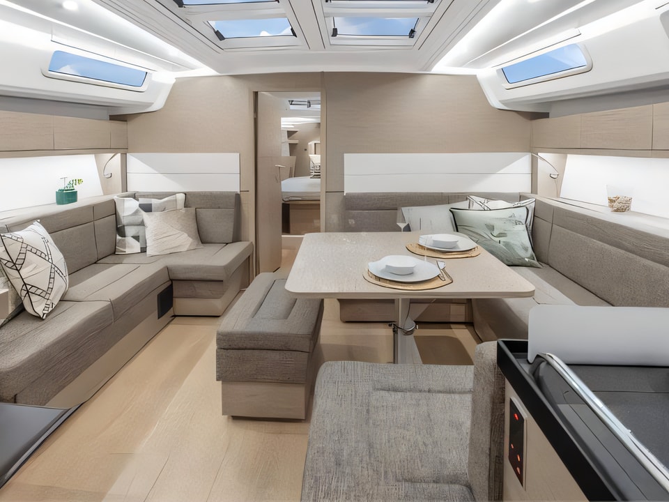 Interior of Hanse 458 sail boat with 3 cabins Croatia yacht charter