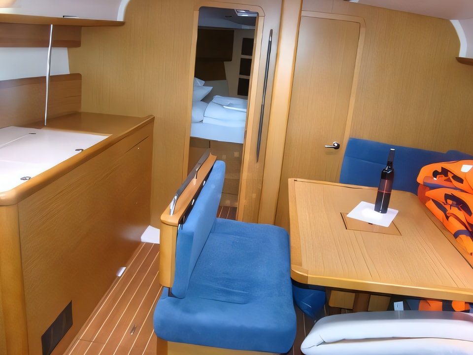 Interior of Sun Odyssey 44i sail boat with 4 cabins Croatia yacht charter