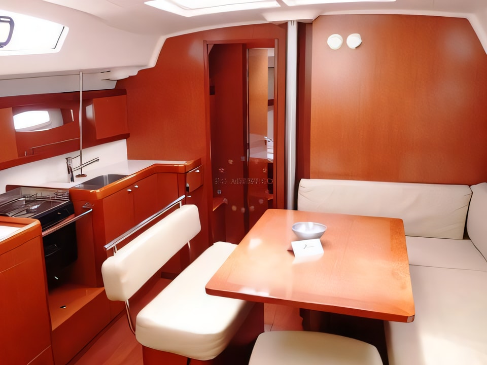 Interior of Oceanis 43 sail boat with 4 cabins Croatia yacht charter