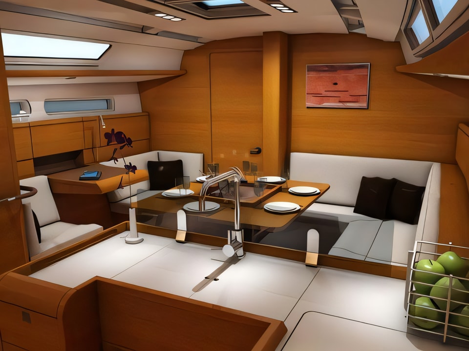 Interior of Sunsail 41 sail boat with 3 cabins Croatia yacht charter