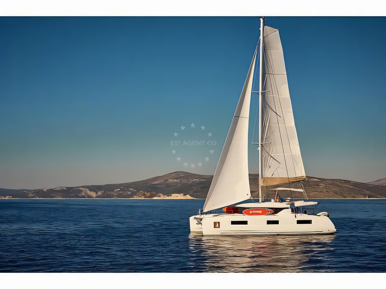Exterior overview of Lagoon 46 NEW catamaran for charter from SCT Marina Trogir in the Split sailing area Croatia