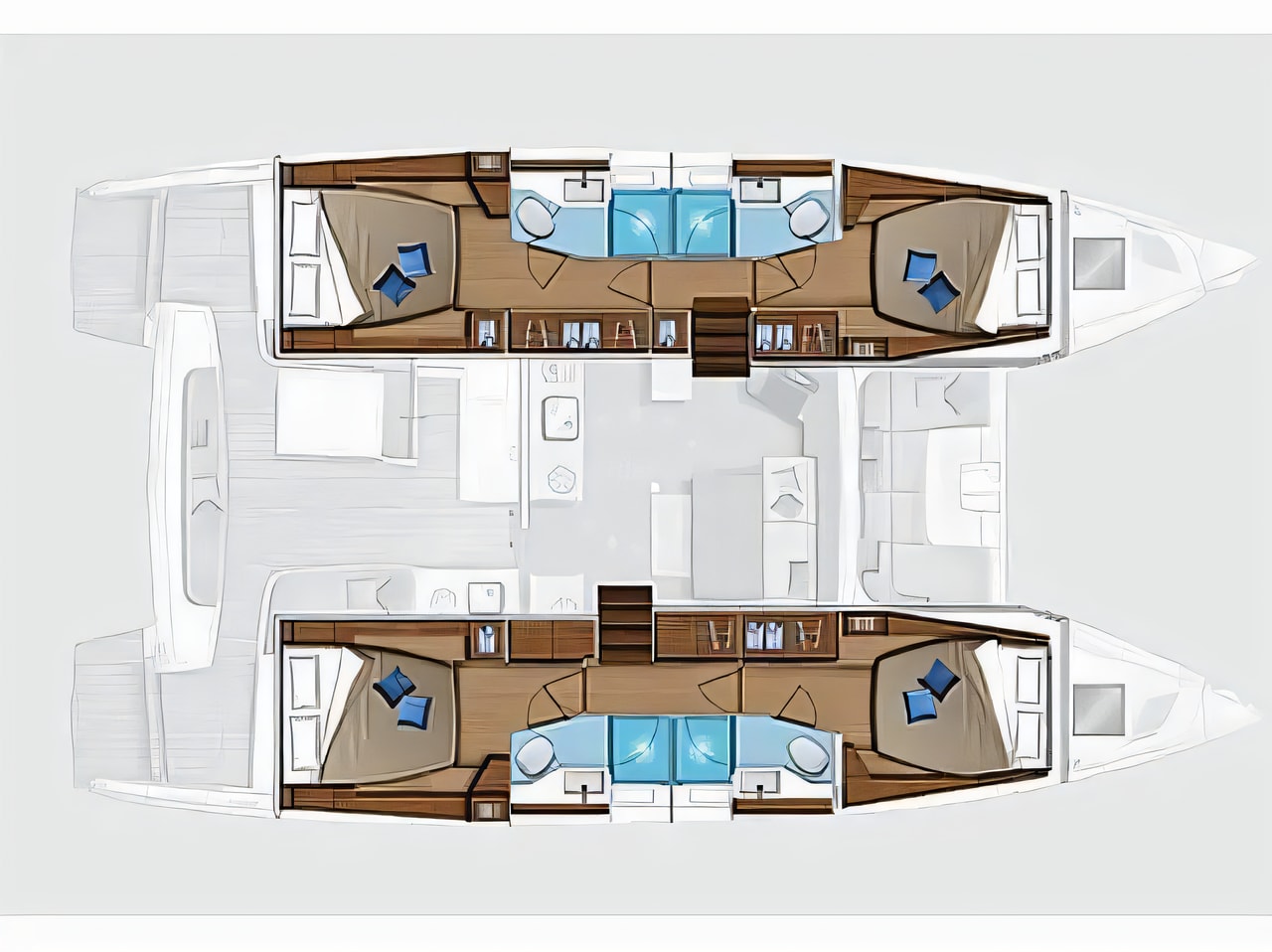 Interior of Lagoon 46 NEW catamaran with 6 cabins Croatia yacht charter