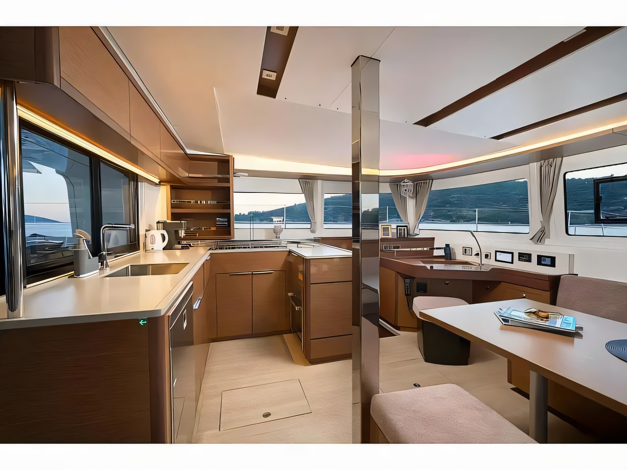 Layout of Lagoon 46 NEW catamaran with 6 cabins Croatia yacht charter