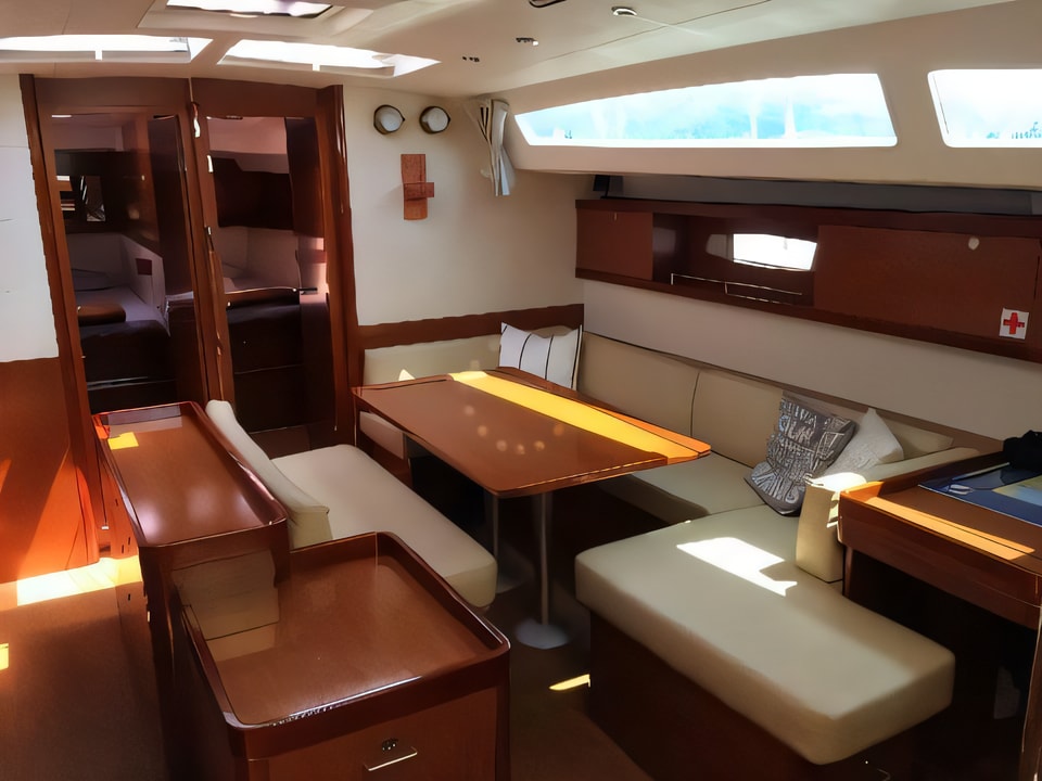 Interior of Beneteau Oceanis 50 sail boat with 6 cabins Croatia yacht charter