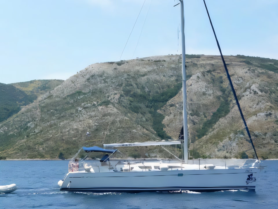 Exterior overview of Sun Odyssey 43 sail boat for charter from Pirovac in the Sibenik sailing area Croatia