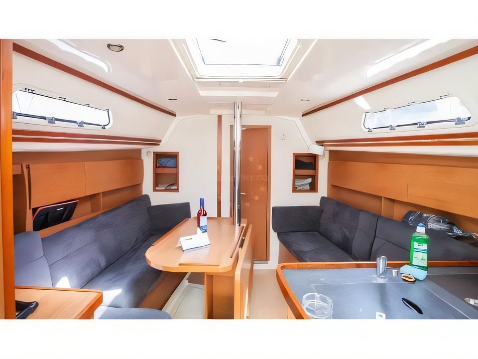 Interior of Hanse 355 sail boat with 3 cabins Croatia yacht charter
