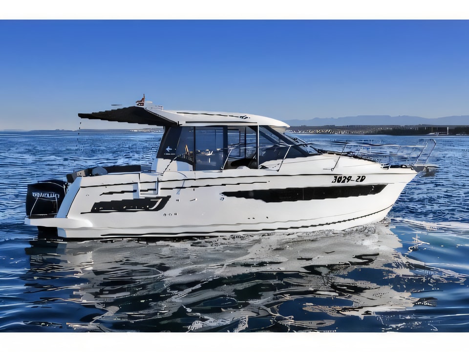 Exterior overview of Merry Fisher 895 motor boat for charter from Zadar Marina Borik in the Zadar sailing area Croatia