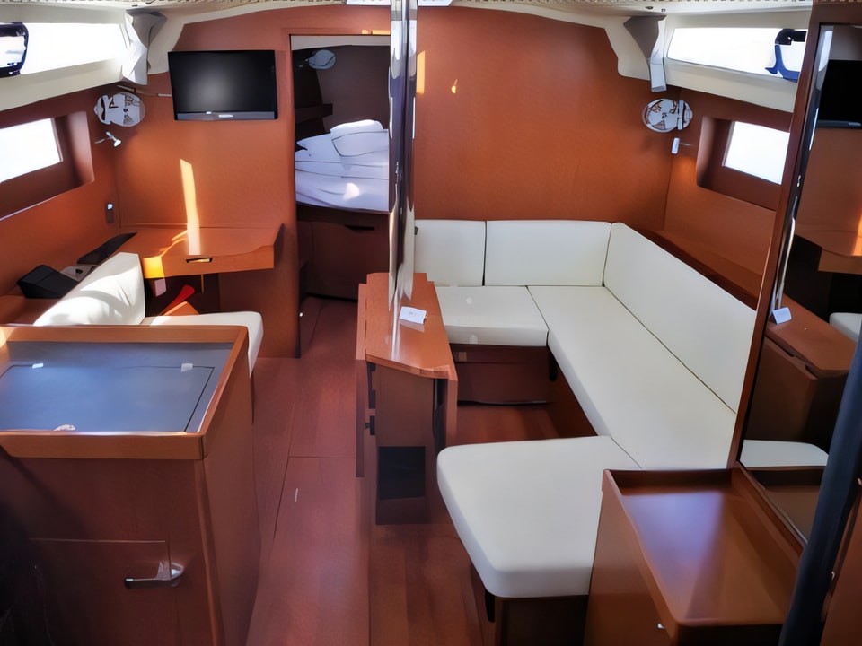 Interior of Oceanis 41.1 sail boat with 3 cabins Croatia yacht charter