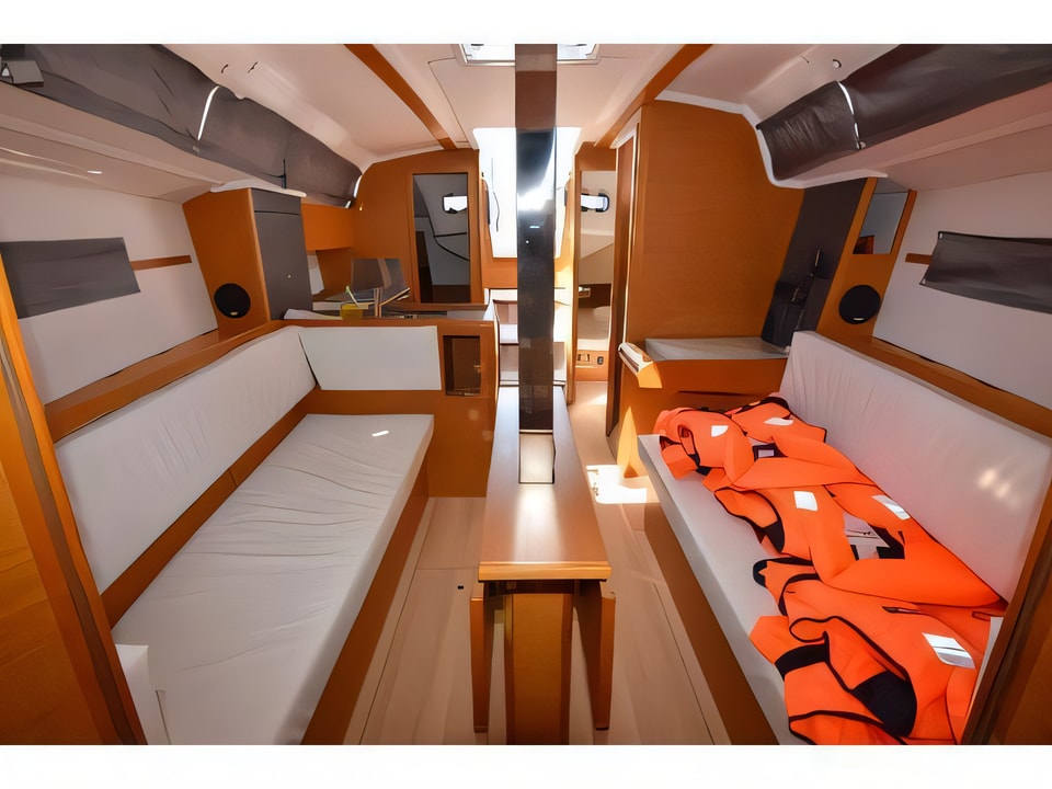 Interior of Sun Odyssey 349 sail boat with 3 cabins Croatia yacht charter