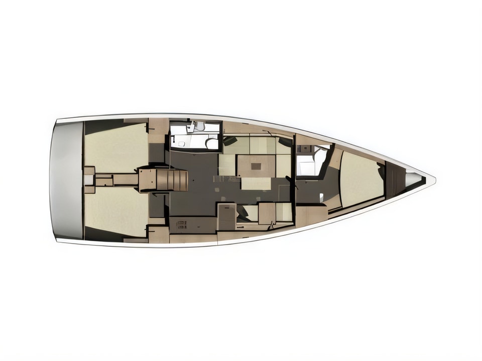 Dufour 412 GL yacht layout 3 cabins Croatia charter