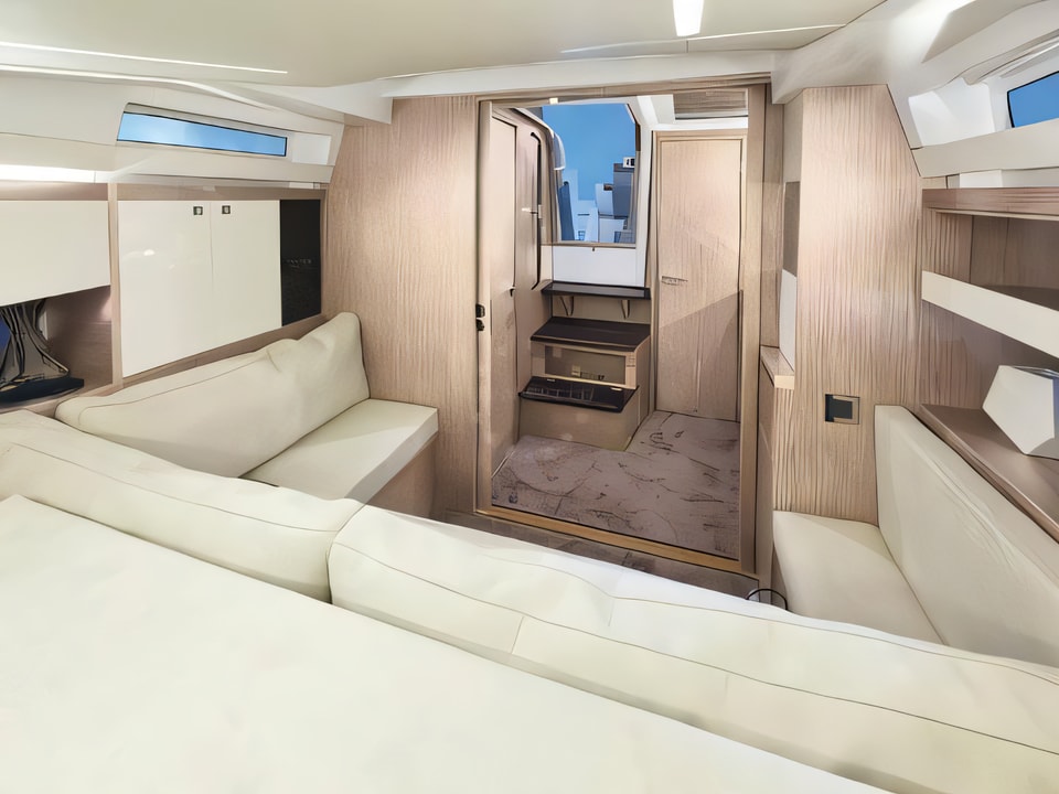 Interior of Leader 33 motoryacht with 2 cabins Croatia yacht charter