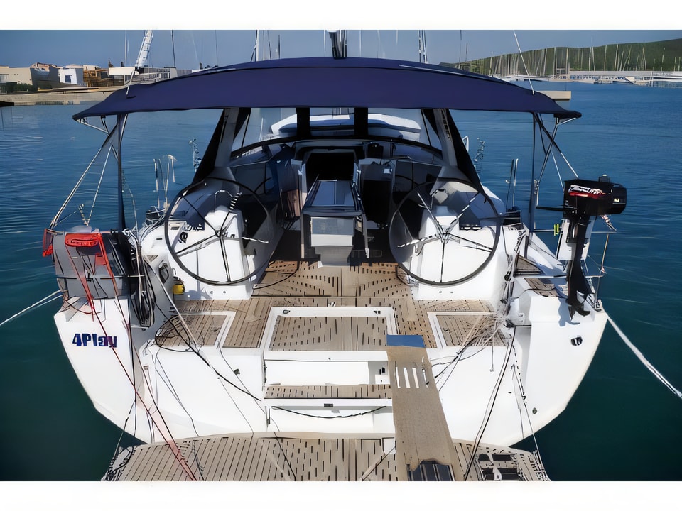 Exterior overview of Oceanis 41.1 sail boat for charter from Sukosan Marina Dalmacija in the Zadar sailing area Croatia