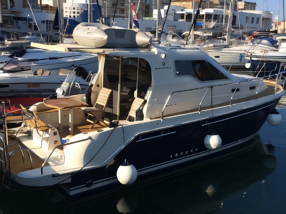 Exterior overview of Vektor 950 motor boat for charter from Zadar Marina Zadar in the Zadar sailing area Croatia