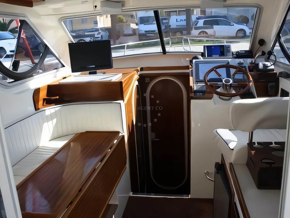 Interior of Vektor 950 motor boat with 2 cabins Croatia yacht charter