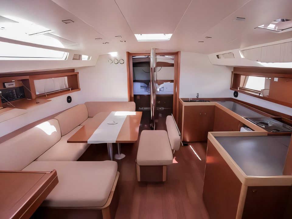Interior of Oceanis 48 sail boat with 5 cabins Croatia yacht charter