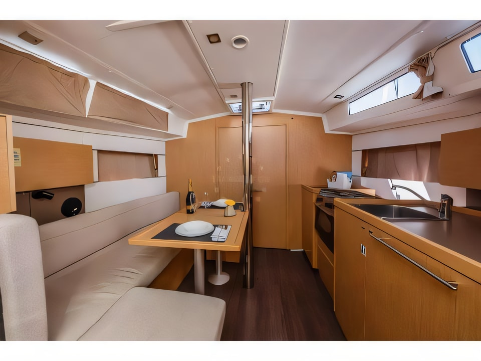 Interior of Oceanis 38.1 sail boat with 3 cabins Croatia yacht charter