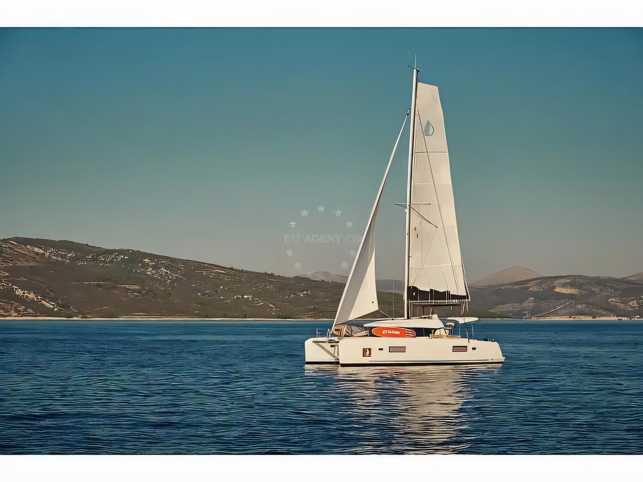 Exterior overview of Lagoon 42 catamaran for charter from SCT Marina Trogir in the Split sailing area Croatia
