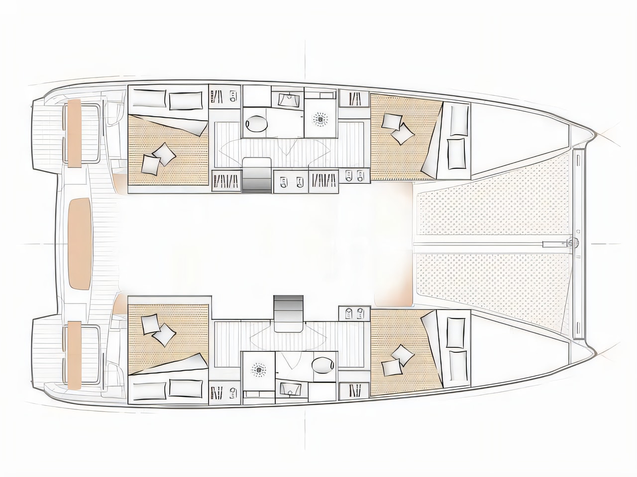 Interior of Excess 11 catamaran with 6 cabins Croatia yacht charter