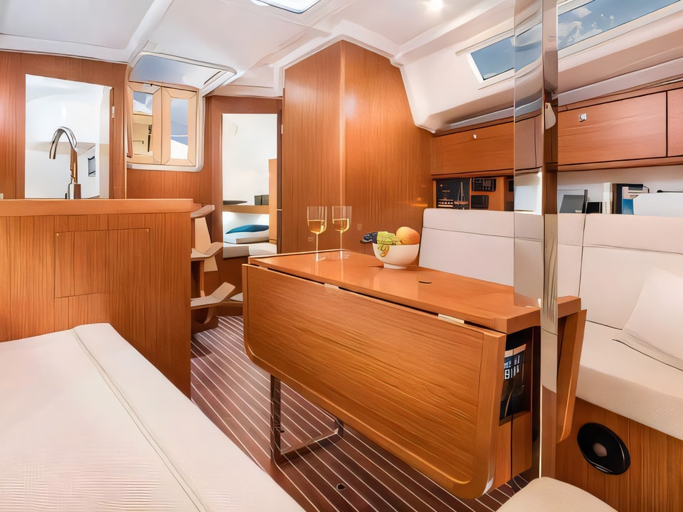 Interior of Bavaria Cruiser 34 sail boat with 3 cabins Croatia yacht charter