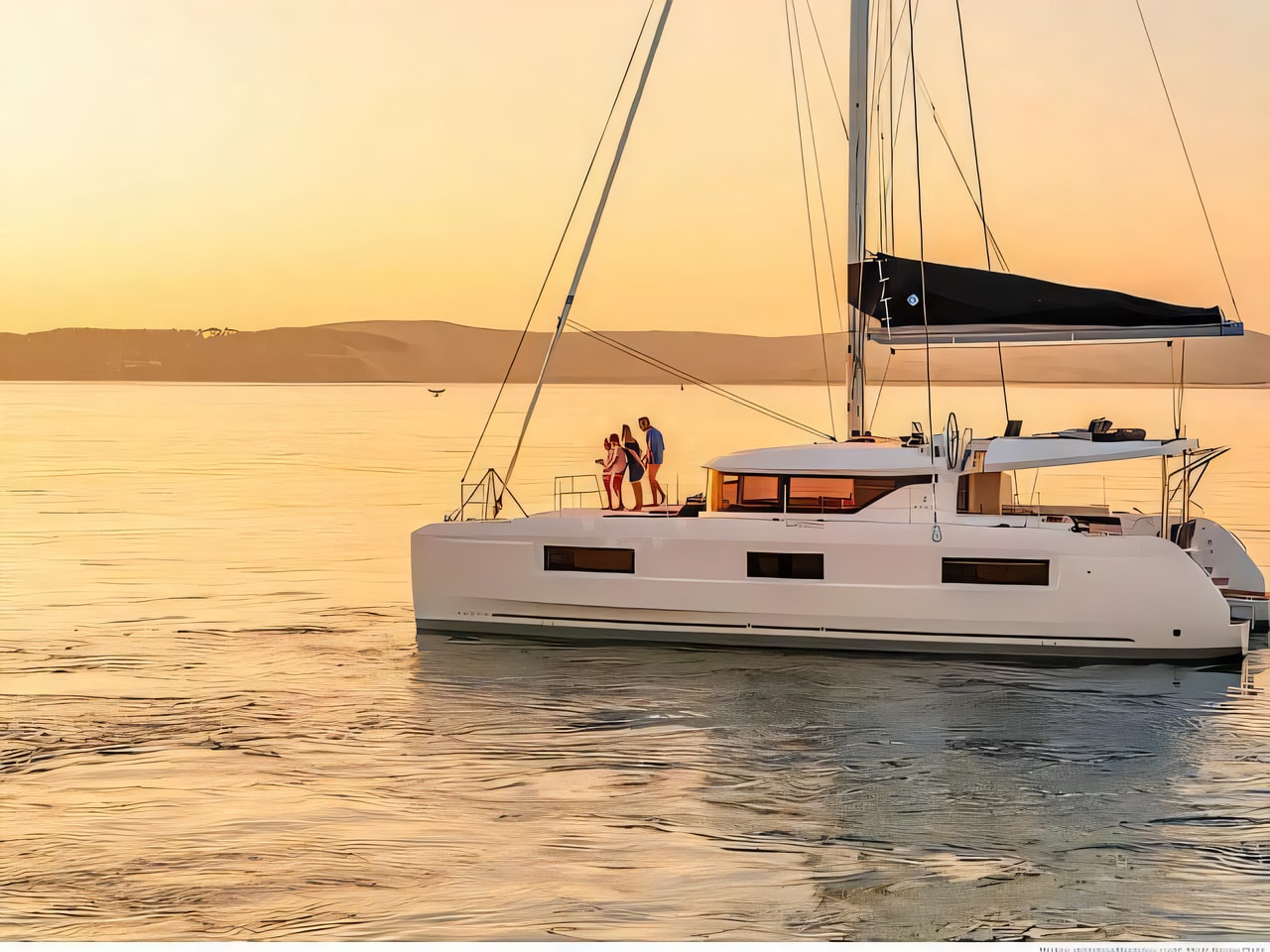 Exterior overview of Lagoon 46 catamaran for charter from SCT Marina Trogir in the Split sailing area Croatia