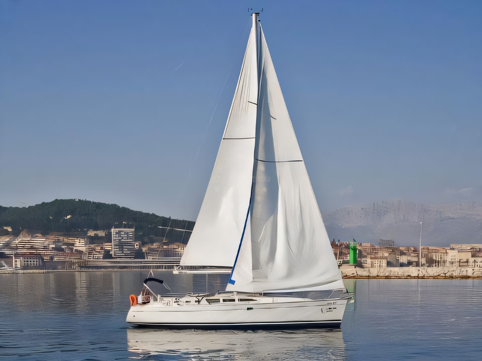 Exterior overview of Sun Odyssey 43 sail boat for charter from Split ACI Marina in the Split sailing area Croatia