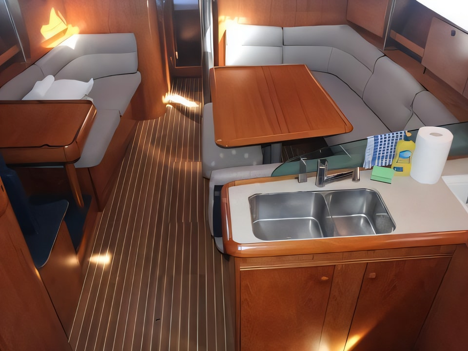 Interior of Sun Odyssey 43 sail boat with 4 cabins Croatia yacht charter