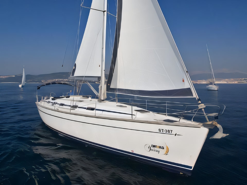 Exterior overview of Bavaria 49 sail boat for charter from Split ACI Marina in the Split sailing area Croatia