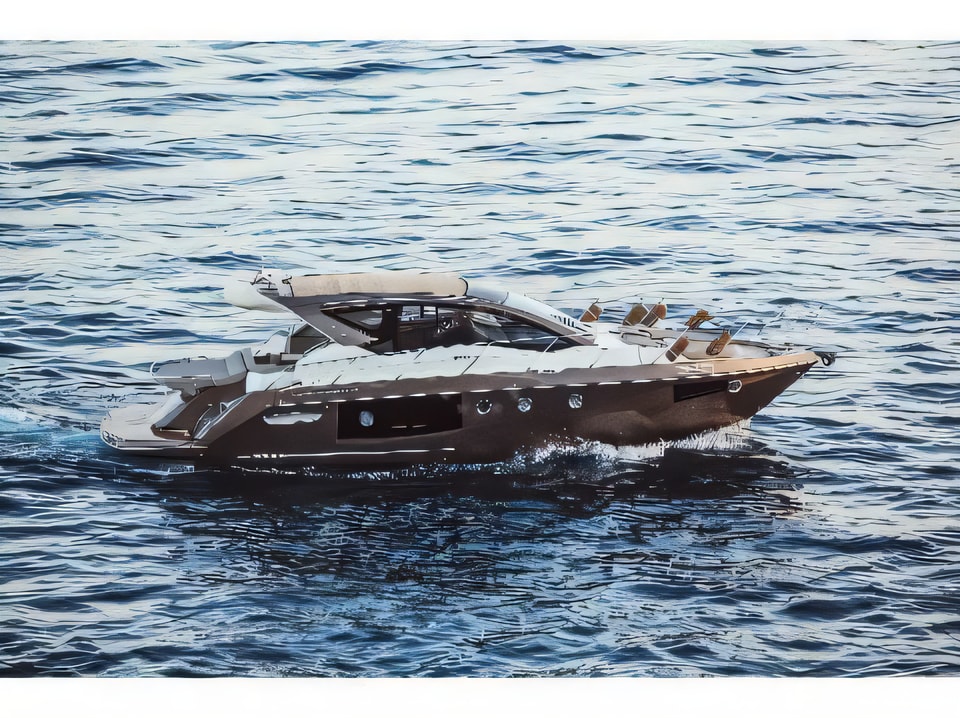 Exterior overview of Cranchi M44 HT motoryacht for charter from Podstrana Marina Lav in the Split sailing area Croatia