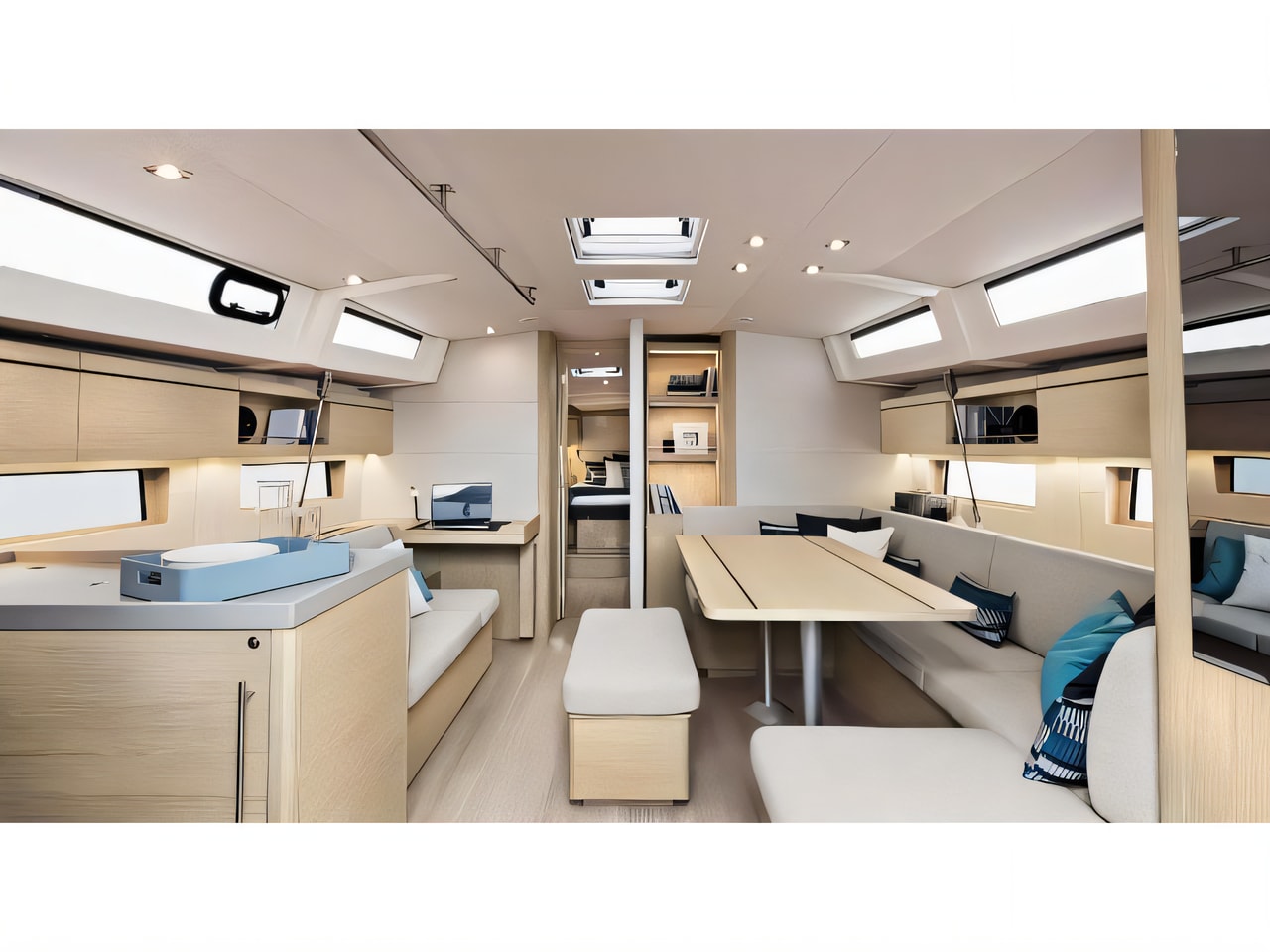 Layout of Oceanis 46.1 / 3 cabins sail boat with 3 cabins Croatia yacht charter