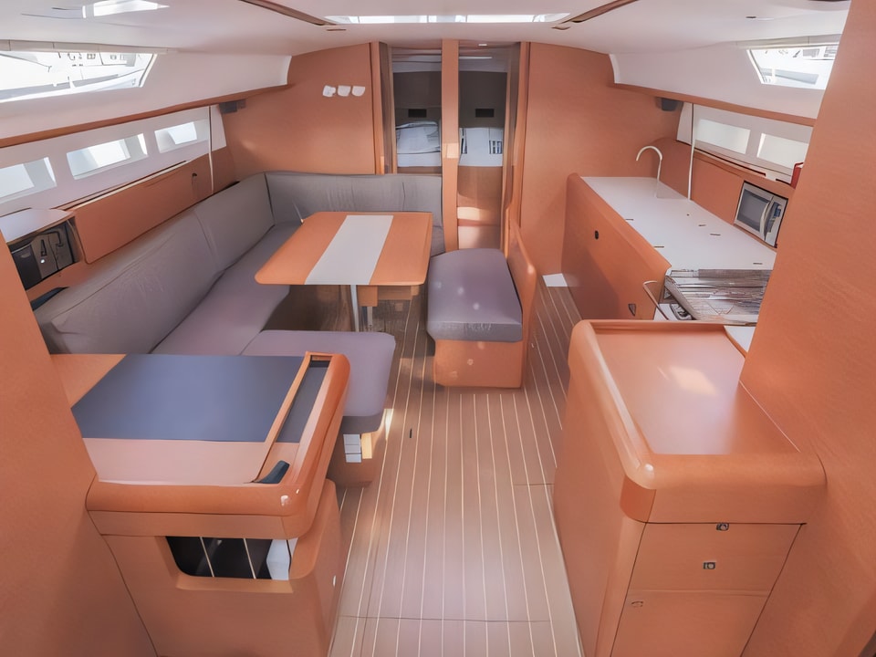 Interior of Bavaria Cruiser 51 sail boat with 5 cabins Croatia yacht charter
