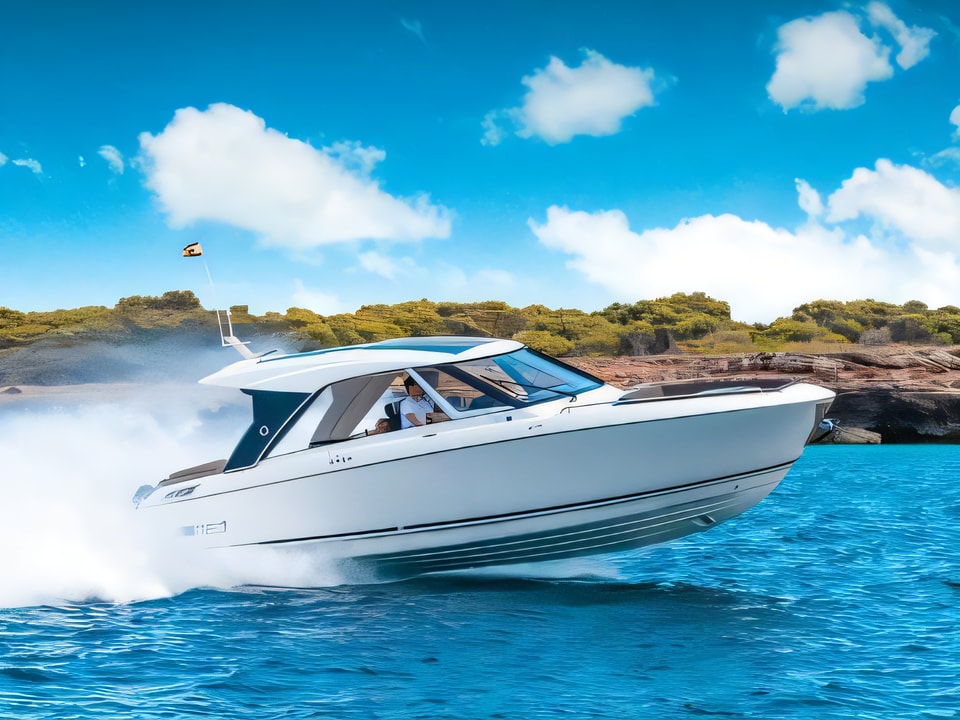 Exterior overview of Greenline Neo HT motor boat for charter from Sibenik Marina Mandalina in the Sibenik sailing area Croatia