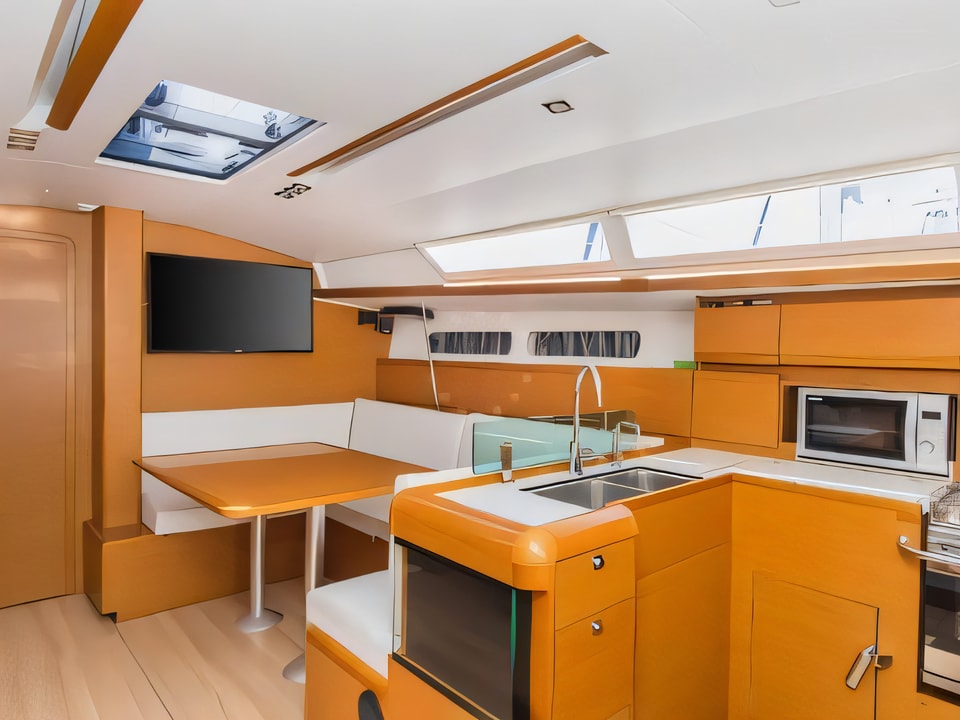 Interior of Sun Odyssey 449 sail boat with 3 cabins Croatia yacht charter