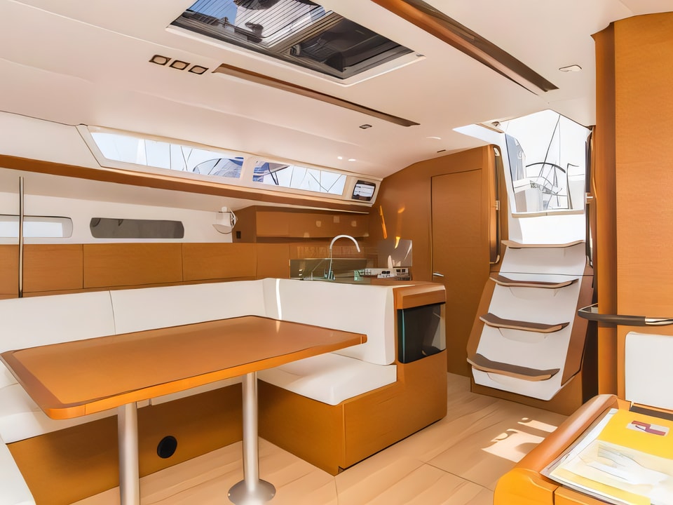 Interior of Sun Odyssey 449 sail boat with 4 cabins Croatia yacht charter